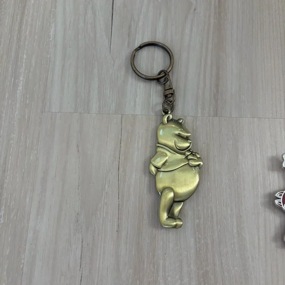 Disney Keychain Lot Of 3 Winnie The Pooh Tigger Mickey Mouse Metal Rubber